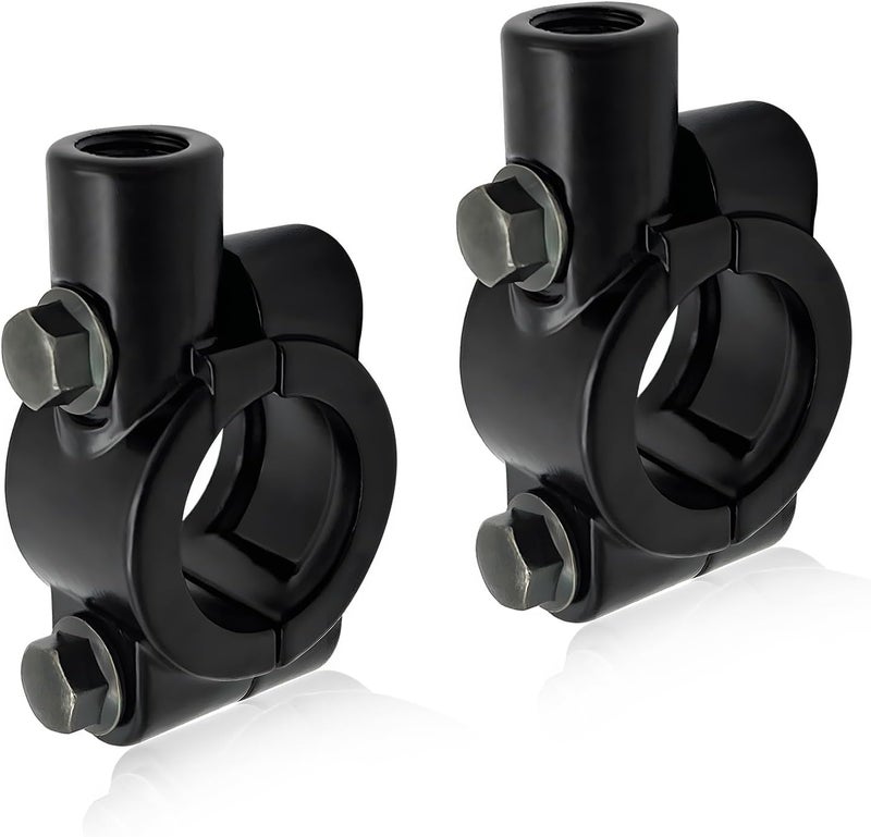 FSTURIOS 2PCS Motorcycle Mirrors Mounts, 7/8" Handlebar Mirror Mount Clamp Adaptor with 10mm Thread, Aluminum Alloy Rearview Mirror Bracket Clamp for Motorcycle Dirt Bike Scooter - Image 1